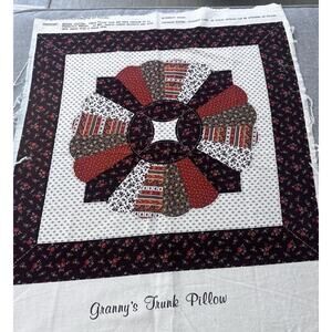 Cranston Granny's Trunk Dresden Pillow Panel Cotton Green 16" Grannycore Country